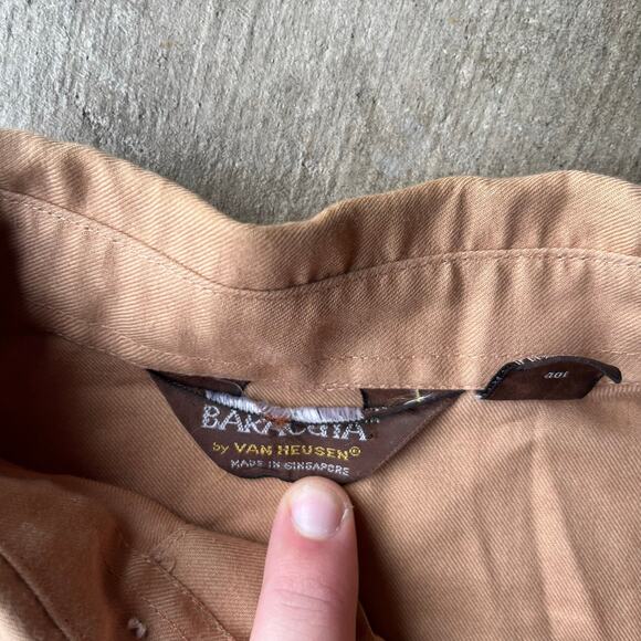 VINTAGE PINK VAN HEUSEN 70S LONGSLEEVE BUTTONUP SHIRT FITS M - Picture 3 of 4